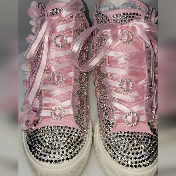 unbranded Shoes - Pink Rhinestone 3D Embellished Women's Sneakers
